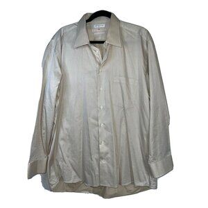 PATRICK James Signature Collection Dress Shirt Men’s 17R Italy Fabric Cotton X1